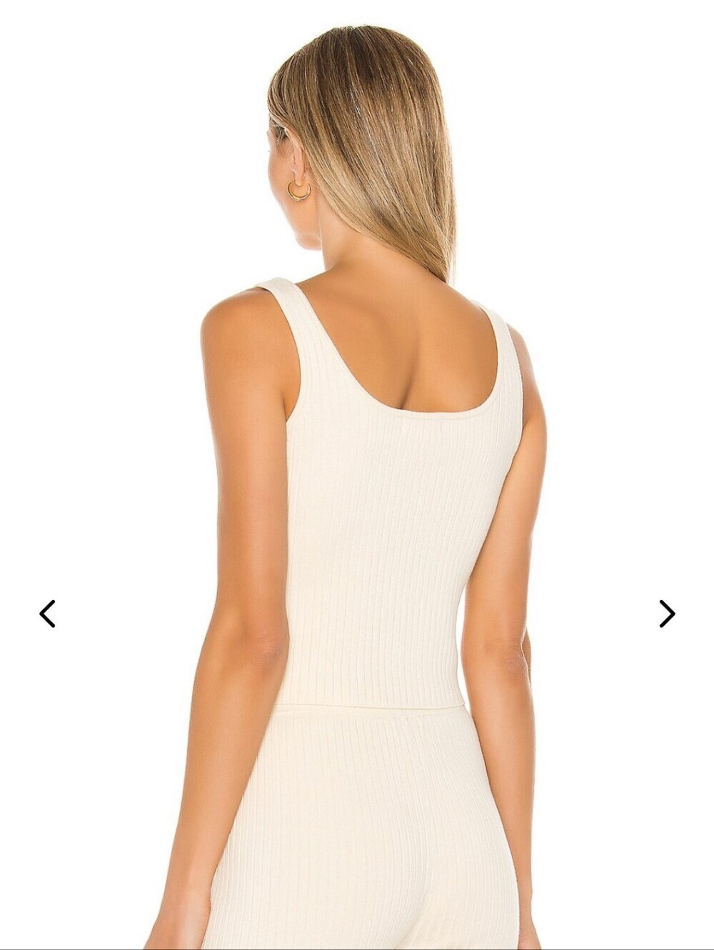 REVOLVE Lovers + Friends Cream Ribbed Button Front Mariposa Tank Top Medium - Picture 4 of 11
